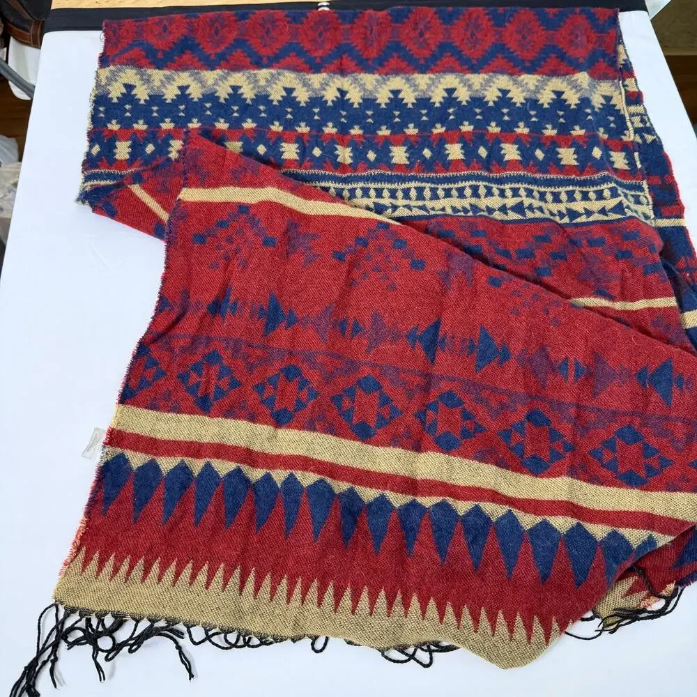 Southwestern Aztec Print Blanket Scarf / Shawl